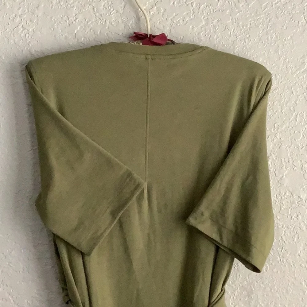 Lululemon Cotton Wrap Front Dress with Crew Neck and Short Sleeves - Picture 6 of 8